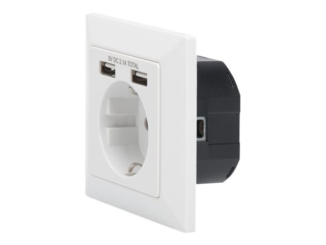 Digitus Safety socket for flush mounting with 2 USB ports | DA-70613