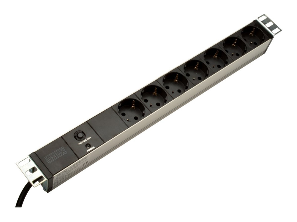 Digitus Aluminum outlet strip with overload protection | DN-95403 | Sockets quantity 7