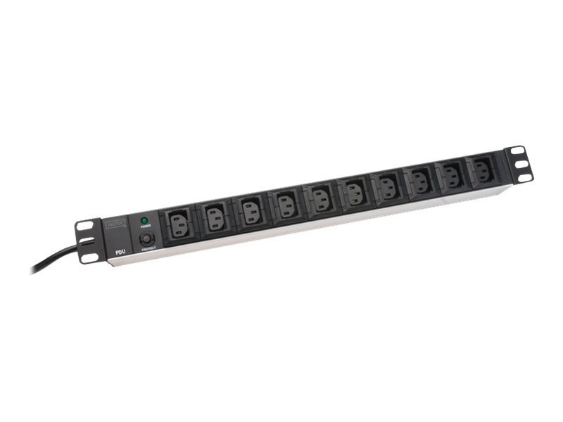 Digitus Aluminum outlet strip, IEC C14 plug | DN-95404 | Sockets quantity 10