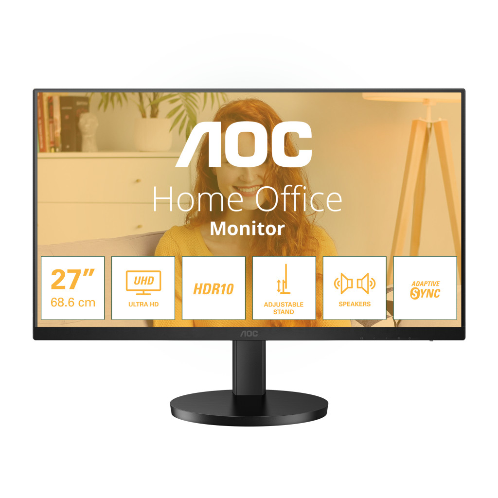 AOC U27B3AF | 27 " | IPS | UHD | 16:9 | 60 Hz | 4 ms | 3840 x 2160 pixels | 350 cd/m² | HDMI ports quantity 2 | Warranty 24 month(s)