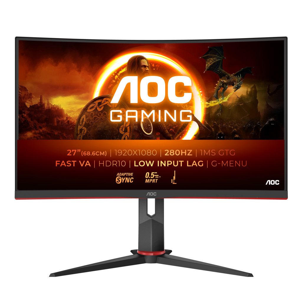 AOC C27G2Z3/BK | 27 " | VA | FHD | 16:9 | 280 Hz | 1 ms | 1920 x 1080 pixels | 300 cd/m² | HDMI ports quantity 2 | Warranty 36 month(s)