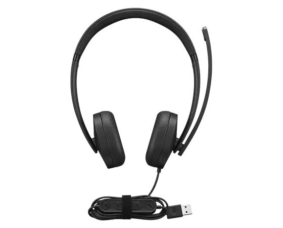Lenovo 4XD1P83425 kõrvaklapid ja peakomplekt Kõrvaklapp Juhtmega ühendatud Peavõru Kõned/muusika USB tüüp A Must