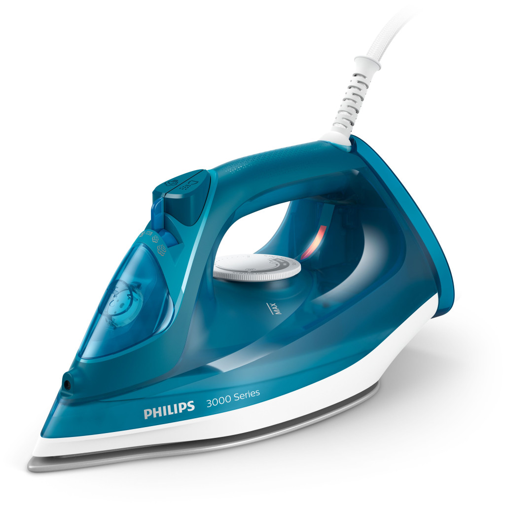 Philips DST3040/70 3000 Series | Steam Iron | 2600 W | Water tank capacity 300 ml | Continuous steam 40 g/min | Steam boost performance 200 g/min | Blue/White