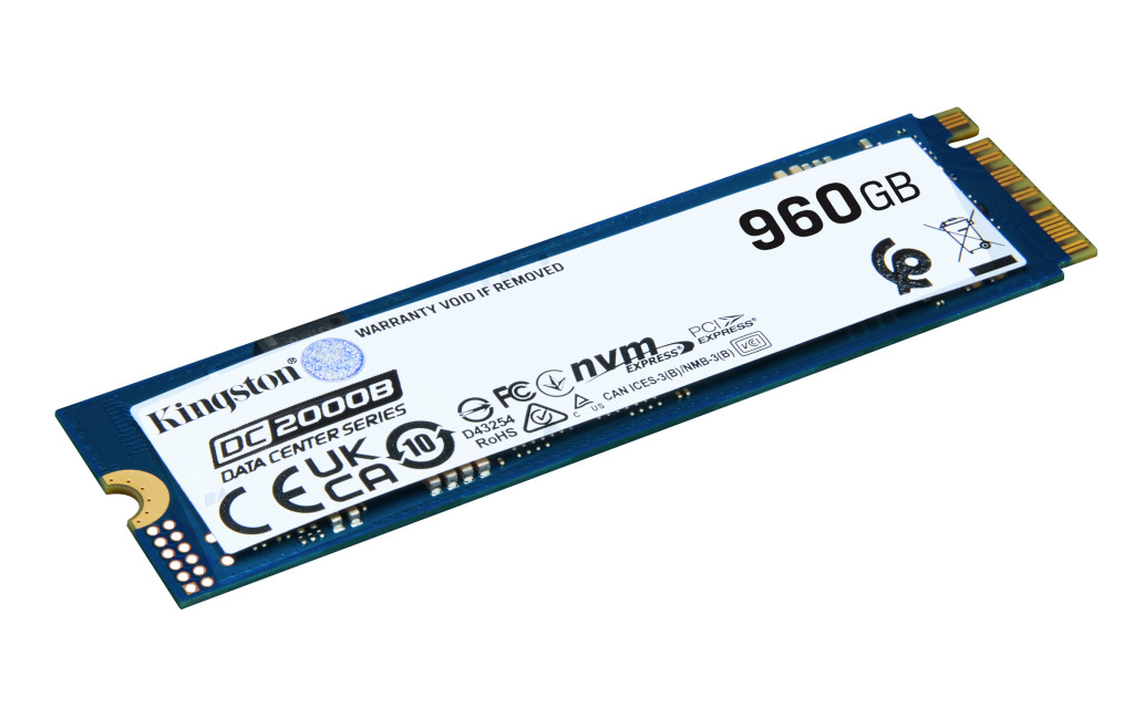 Kingston SSD | DC2000B | 960 GB | SSD form factor M.2 2280 | Solid-state drive interface PCIe NVMe Gen 4.0 (x4) | Read speed 7000 MB/s | Write speed 1300 MB/s