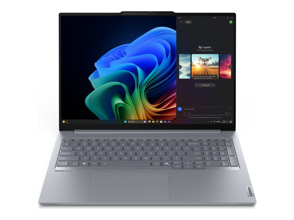 Lenovo ThinkBook 16 G7 QOY | Luna Grey | 16 " | IPS | WUXGA | 1920 x 1200 pixels | Anti-glare | Snapdragon X Plus | X1P-42-100 | 16 GB | Soldered LPDDR5x | Solid-state drive capacity 512 GB | Qualcomm Adreno GPU | Windows 11 Pro | 802.11be | Bluetooth version 5.3 | Keyboard language English | Keyboard backlit | Warranty 24 month(s) | Battery warran