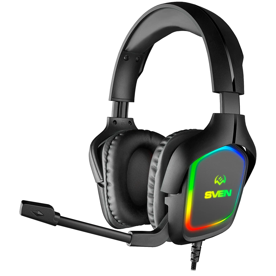 Gaming headphones with microphone AP-U750MV, black (USB, RGB)