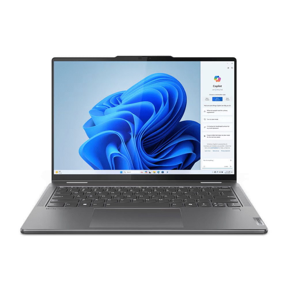 Lenovo Yoga 7 2-in-1 14AHP9 | Storm Grey | 14 " | OLED | Touchscreen | WUXGA | 1920 x 1200 pixels | Glossy | AMD Ryzen 5 | 8640HS | 16 GB | Soldered LPDDR5x | Solid-state drive capacity 1000 GB | AMD Radeon 760M Graphics | Windows 11 Home | 802.11ax | Bluetooth version 5.3 | Keyboard language Nordic | Keyboard backlit | Warranty 24 month(s) | Batte