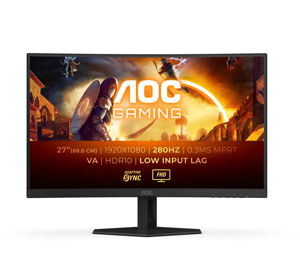 AOC C27G4ZXE | 27 " | VA | FHD | 16:9 | 280 Hz | 0.3 ms | 1920 x 1080 pixels | 300 cd/m² | HDMI ports quantity 2 | Warranty 36 month(s)