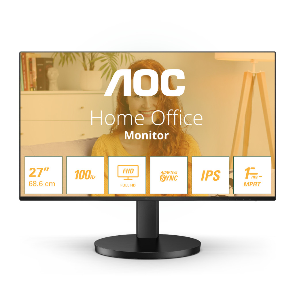 AOC 27B3HA2 | 27 " | IPS | 16:9 | 100 Hz | 1 ms | 1920 x 1080 pixels | 250 cd/m² | HDMI ports quantity 1 | Black | Warranty 24 month(s)