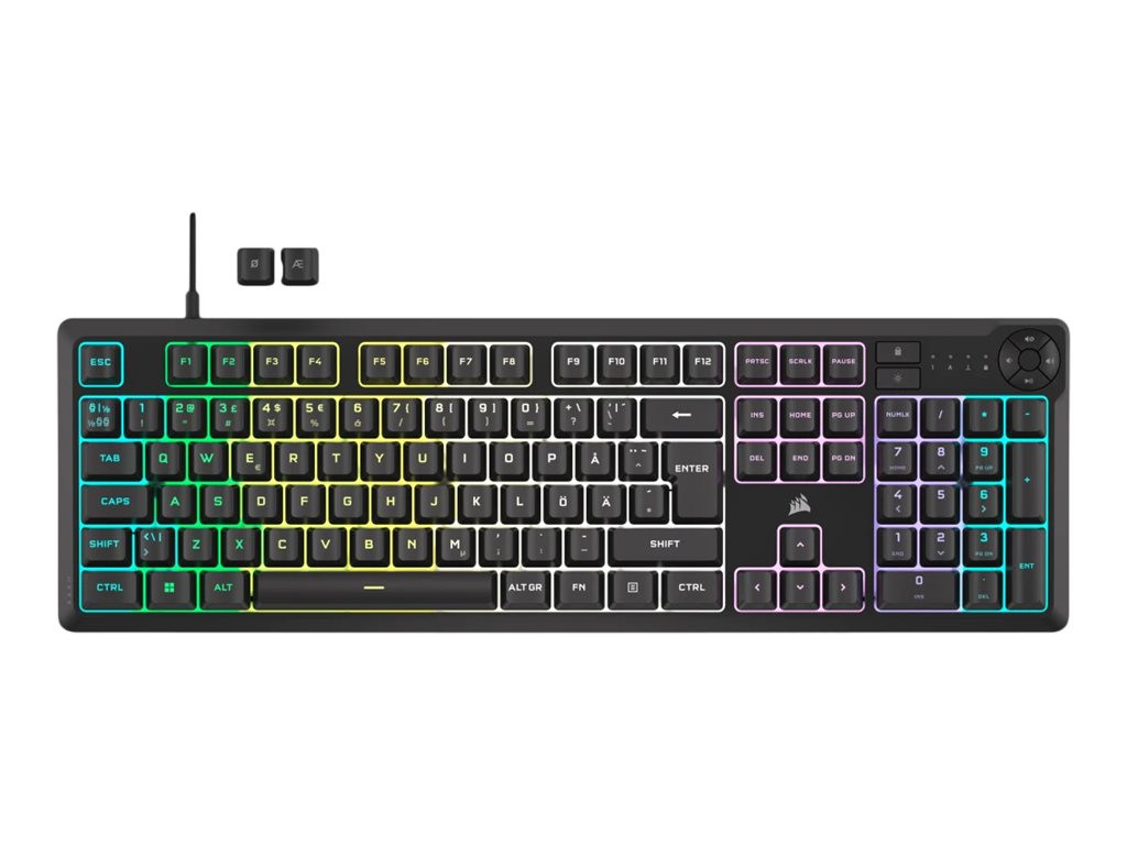 Corsair Keyboard | K55 CORE RGB | Gaming Keyboard | Wired | Nordic | Black | USB Type-A | Rubber Dome