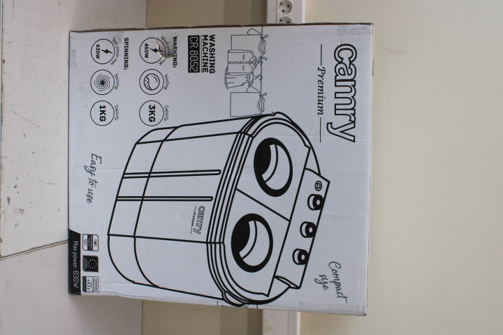 SALE OUT. Camry CR 8052 Mini washing machine with spinning function, Washing capacity up to 3kg, Spinning capacity up to 1kg, White-Gray | Camry | Washing machine | CR 8052 | Top loading | Washing capacity 3 kg | 1300 RPM | Depth 40 cm | Width 60 cm | White-Grey | DAMAGED PACKAGING