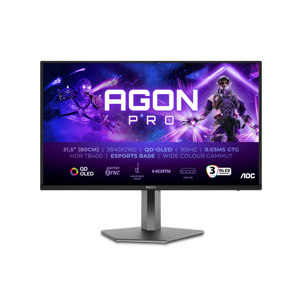 AOC 31.5inch 3840x2160 QD OLED 165Hz HDR