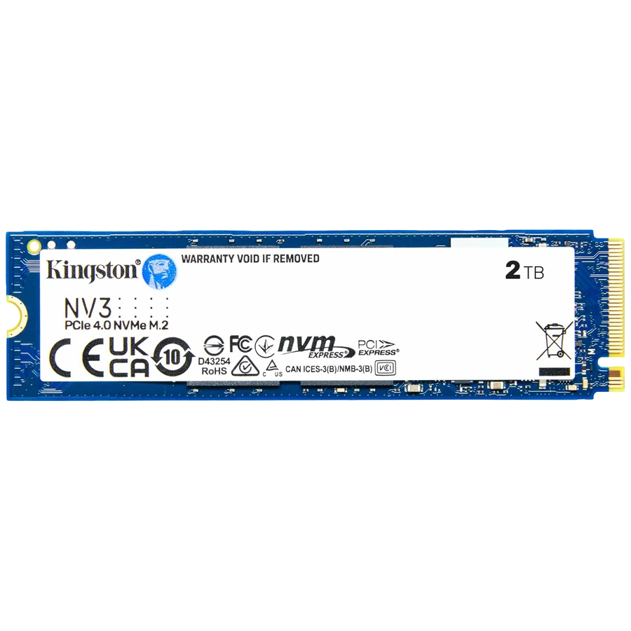 Kingston 2TB NV3 SSD M.2 2280 PCIe 4.0 NVMe, Read: 6,000/ Write: 5,000MB/s