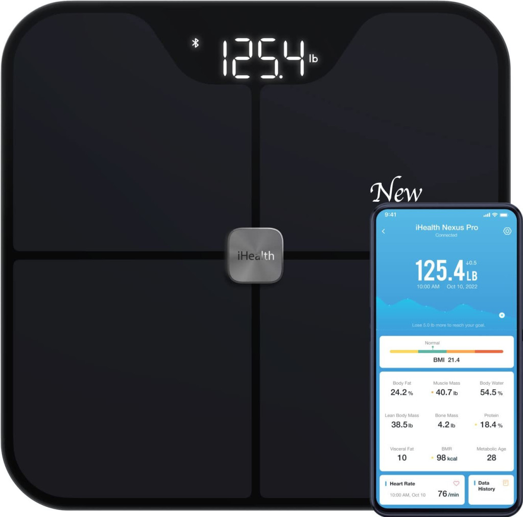 iHealth | Wireless Body Composition Scale | Nexus Pro | Maximum weight (capacity) 181 kg | Body Mass Index (BMI) measuring | Black