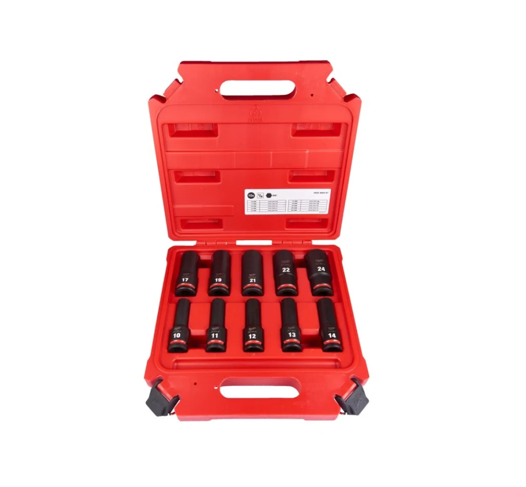 Milwaukee | 1/2" Impact socket set deep, 10 pcs | 4932480457