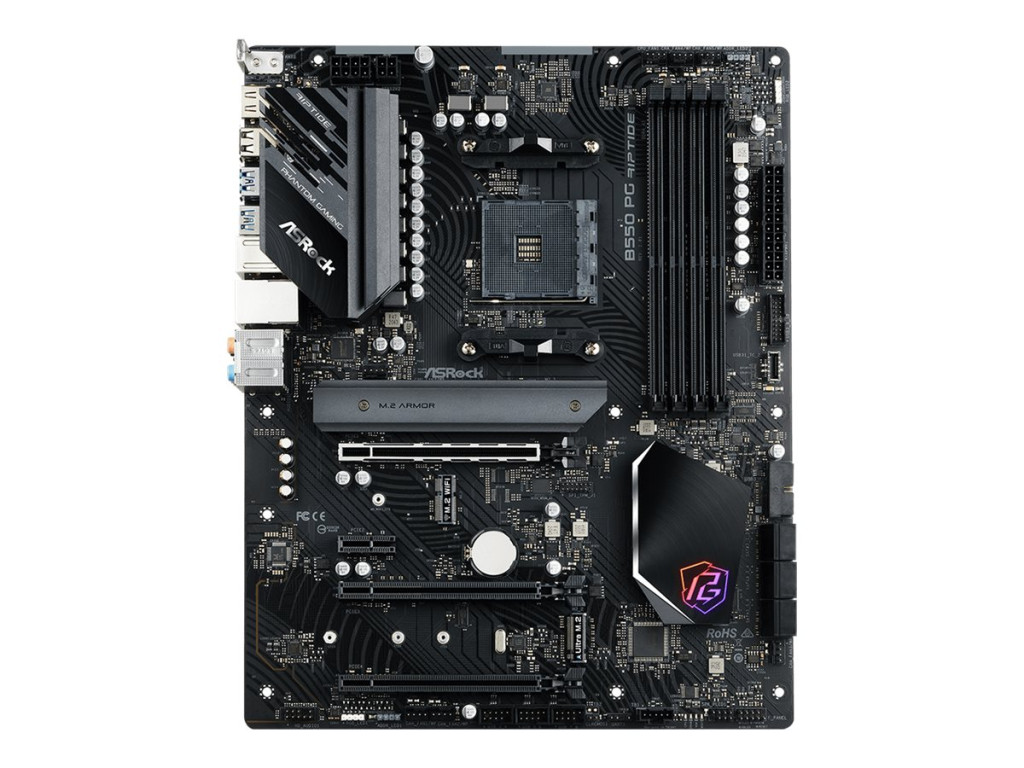 ASRock B550 PG RIPTIDE | Processor family AMD | Processor socket AM4 | DDR4 | Supported hard disk drive interfaces SATA, M.2 | Number of SATA connectors 6