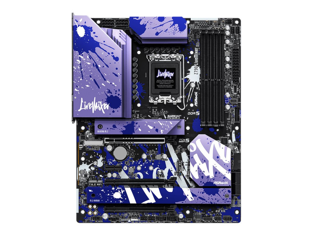 ASRock Z790 LIVEMIXER | Processor family Intel | Processor socket LGA1700 | DDR5 | Supported hard disk drive interfaces SATA, M.2 | Number of SATA connectors 4