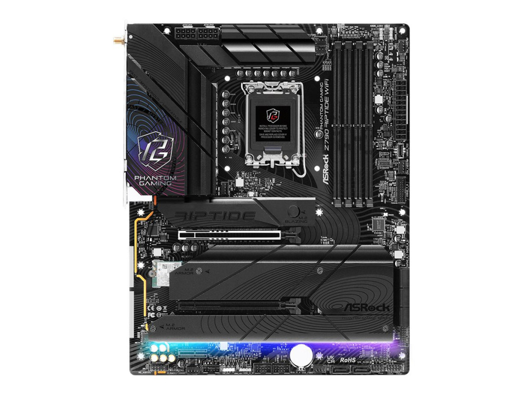 ASRock Z790 RIPTIDE WIFI | Processor family Intel | Processor socket LGA1700 | DDR5 | Supported hard disk drive interfaces SATA, M.2 | Number of SATA connectors 8