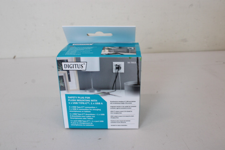 SALE OUT. DIGITUS Safety Plug for Flush Mounting with 1 x USB Type-C, 1 x USB A | Digitus | Safety Plug for Flush Mounting with 1 x USB Type-C, 1 x USB A | DAMAGED PACKAGING, UNPACKED, USED