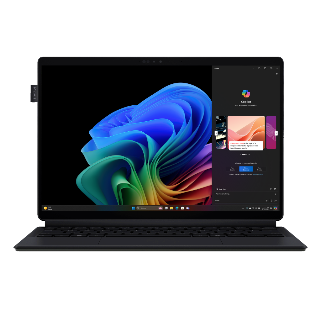 Asus ProArt PZ13 | Black | 13.3 " | OLED | Touchscreen | 2880 x 1800 pixels | 60 Hz | Glossy | Snapdragon X Plus | X1P-42-100 | 16 GB | LPDDR5X | Qualcomm Adreno GPU | Windows 11 Home | Wi-Fi 7 (802.11be) (Tri-band) | Bluetooth version 5.4 | Keyboard language US