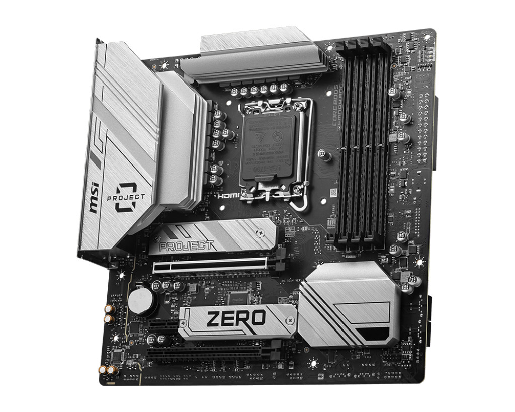 MSI B760M PROJECT ZERO | Processor family Intel | Processor socket LGA1700 | DDR5 | Supported hard disk drive interfaces SATA, M.2 | Number of SATA connectors 4