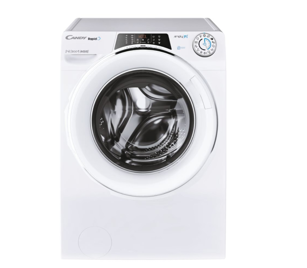 Candy Washing Machine | RO41274DWMCE/1-9 | Energy efficiency class A | Front loading | Washing capacity 7 kg | 1200 RPM | Depth 45 cm | Width 60 cm | Display | TFT | Steam function | Wi-Fi | White