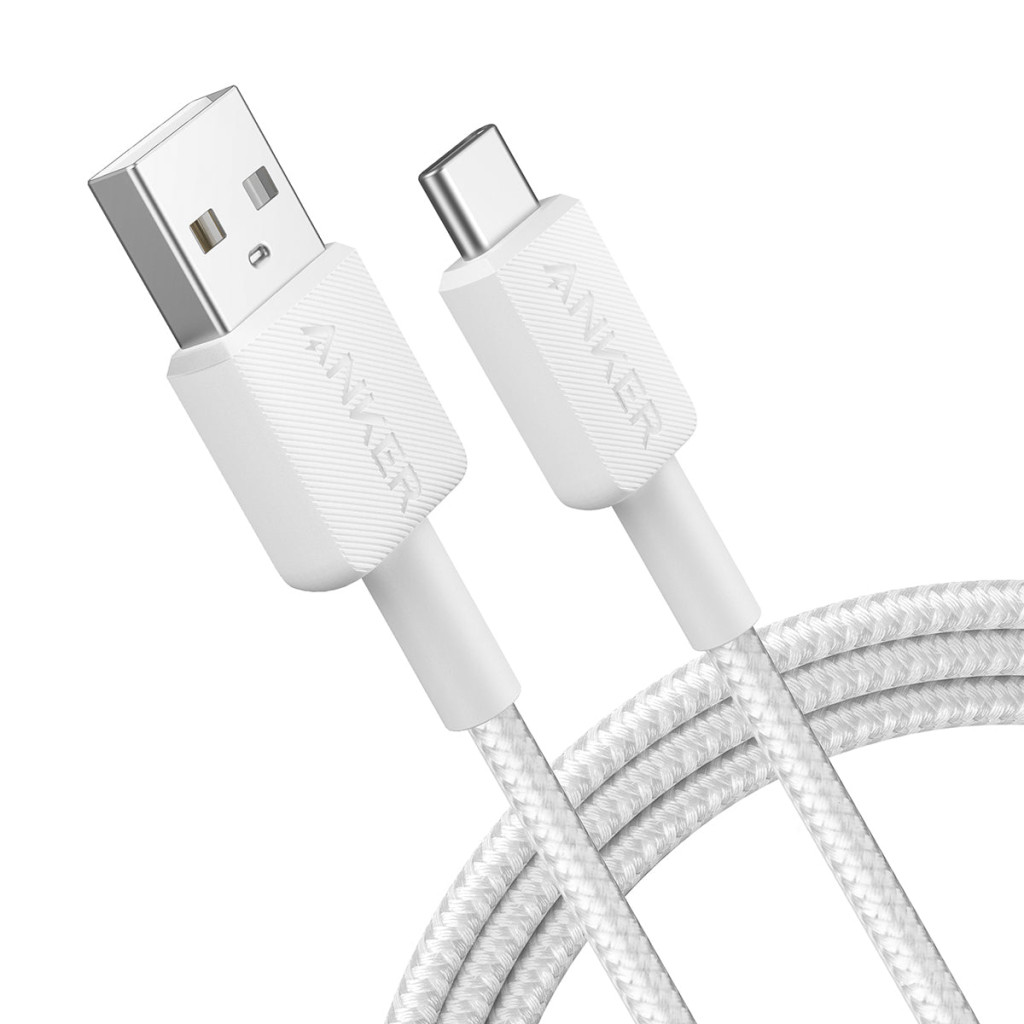 Anker 322 Nylon Cable, White | A81H6G21 | USB-A to USB-C