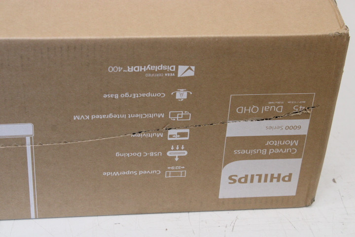 SALE OUT. Philips | Curved Business Monitor | 45B1U6900C/00 | 44.5 " | VA | HDR | 32:9 | 75 Hz | 4 ms | 5120 x 1440 pixels | 450 cd/m² | HDMI ports quantity 2 | Black | Warranty 24 month(s) | DAMAGED PACKAGING