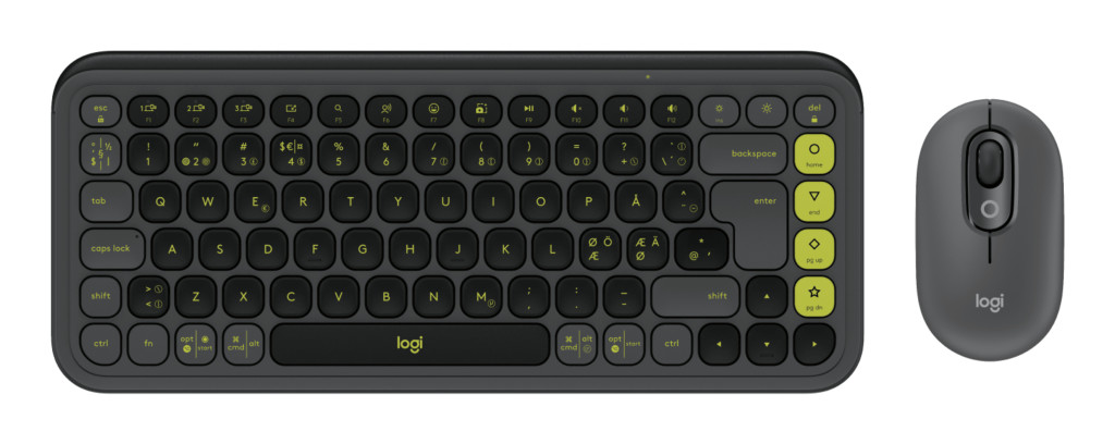Logitech 920-013266 klaviatuur Hiir kaasa arvatud Universaalne Bluetooth QZERTY Põhjamaad Grafiit, Roheline