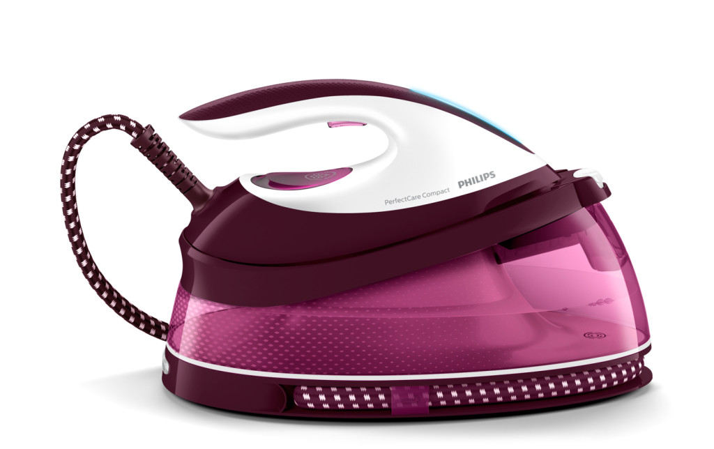 Philips Steam Station | GC7842/40 PerfectCare Compact | 2400 W | 1.5 L | 6.5 bar | Auto power off | Vertical steam function | White/Purple