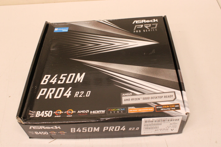 SALE OUT. ASRock AMD AM4 B450/4DDR4/4SATA3 | ASRock | B450M PRO4 R2.0 | Processor family AMD | Processor socket AM4 | DDR4 | Supported hard disk drive interfaces SATA, M.2 | Number of SATA connectors 4 | USED, REFURBISHED, WITHOUT ORIGINAL PACKAGING AND ACCESSORIES, ONLY BACKPANEL INCLUDED