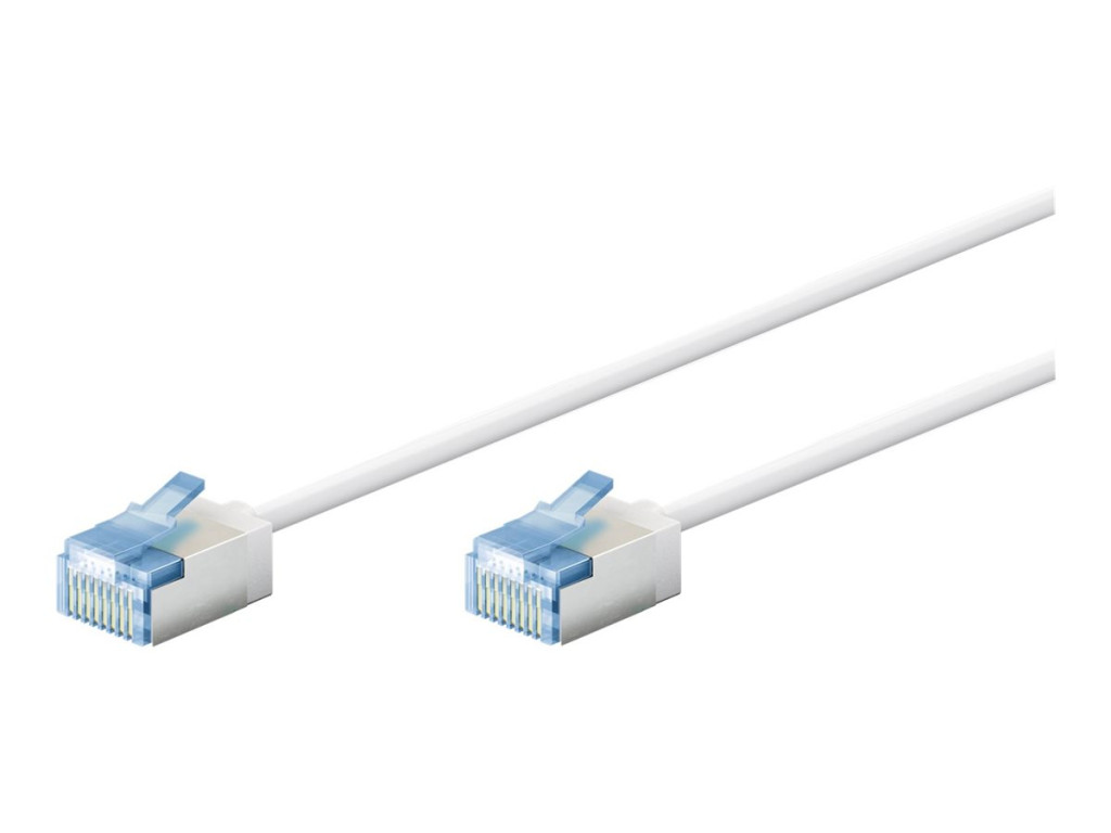 Goobay 74326 Ultra-Flexible CAT 6A Patch Cable, Slim, U/FTP, 0.15 m, White | Goobay