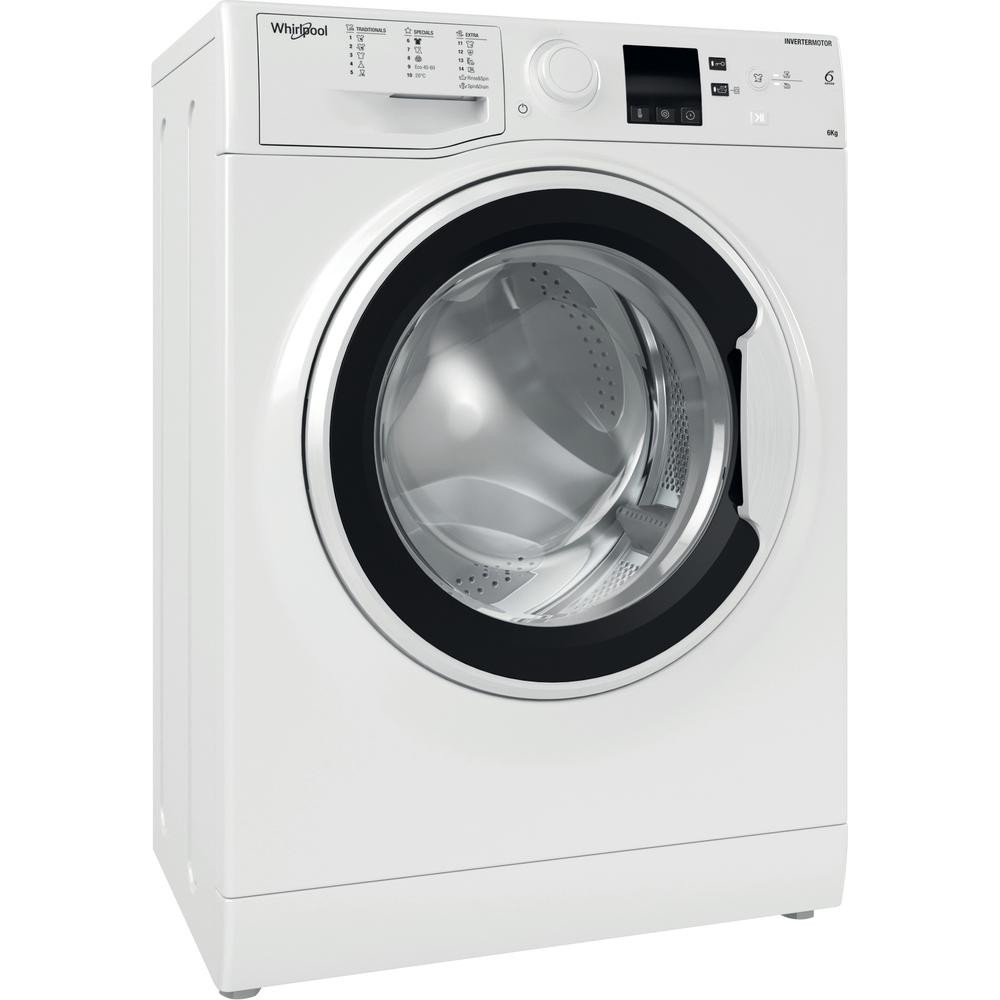 Whirlpool Washing machine | WRBSS 6249 W EU | Energy efficiency class C | Front loading | Washing capacity 6 kg | 1200 RPM | Depth 42.5 cm | Width 59.5 cm | Display | LED | White