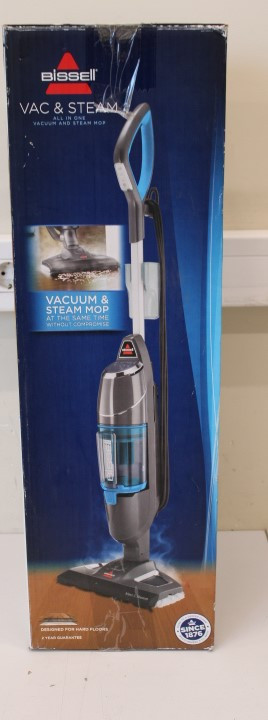 SALE OUT. Bissell Vac&Steam Steam Cleaner | Bissell | Vacuum and steam cleaner | Vac & Steam | Power 1600 W | Steam pressure Not Applicable. Works with Flash Heater Technology bar | Water tank capacity 0.4 L | Blue/Titanium | DAMAGED PACKAGING, USED, DIRTY, SCRATCHED