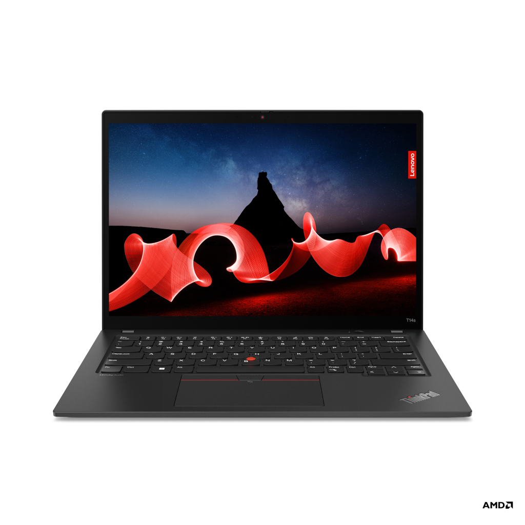 Lenovo ThinkPad T14s | Deep Black | 14 " | IPS | WUXGA | 1920 x 1200 pixels | Anti-glare | AMD Ryzen 5 | 7540U | 16 GB | Soldered LPDDR5x | Solid-state drive capacity 512 GB | AMD Radeon 740M Graphics | Windows 11 Pro | 802.11ax | Bluetooth version 5.3 | LTE Upgradable | Keyboard language English | Keyboard backlit | Warranty 36 month(s) | Battery 