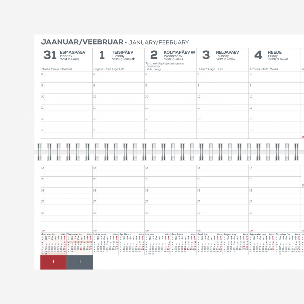 Lauakalender Eco Kartong must