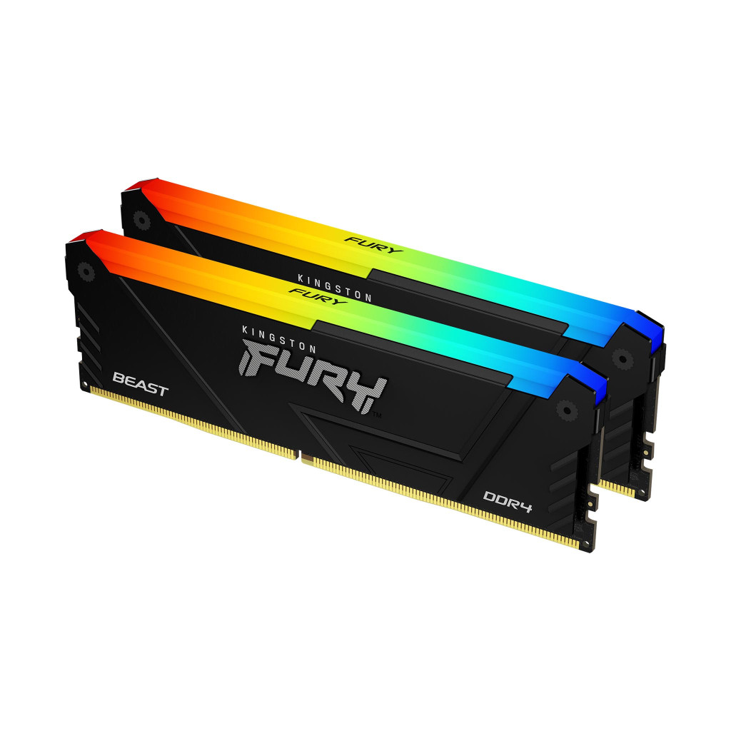 Kingston KF432C16BB12AK2/32 32GB 3200MT/s DDR4 CL16 DIMM (Kit of 2) 1Gx8 FURY Beast RGB | Kingston