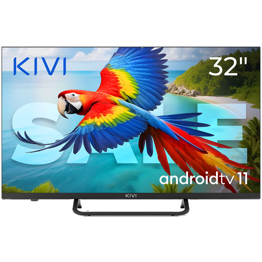 32", Black, HD 2k, Android TV 11, Black, 1920x1080, 60 Hz, AV1, Sound 2x8W, 26 kWh/1000h, Energy E, WiFi5G, BT5.1, 3xHDMI, 2xUSB, Blue Remote, Central stand, 24 months