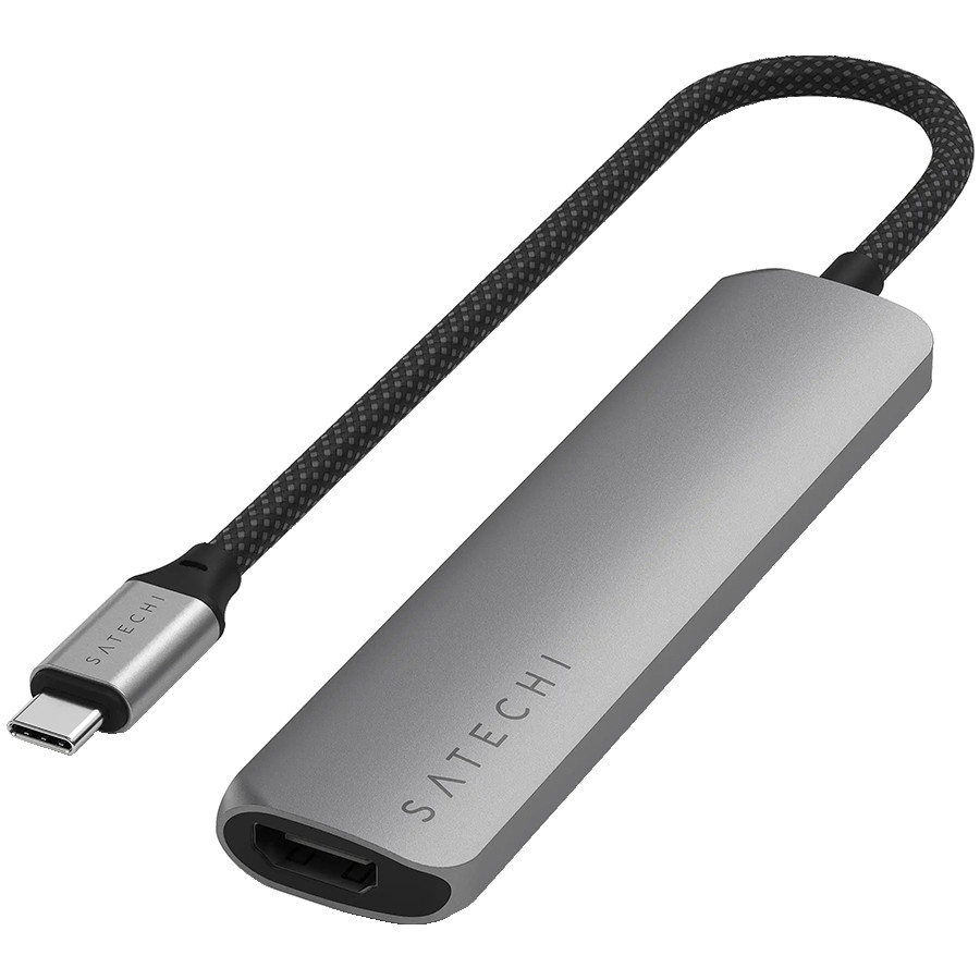 SATECHI 6-in-1 USB-C Slim Multiport Adapter (Space Grey)