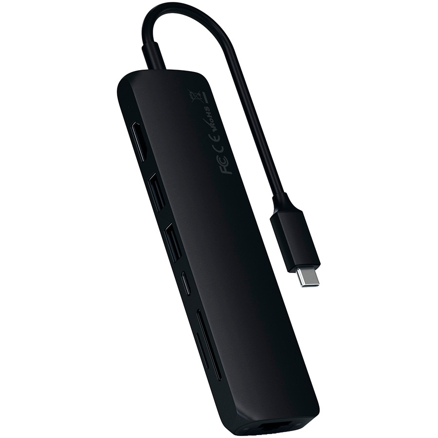 SATECHI Slim Multiport with Ethernet Adapter (Black)