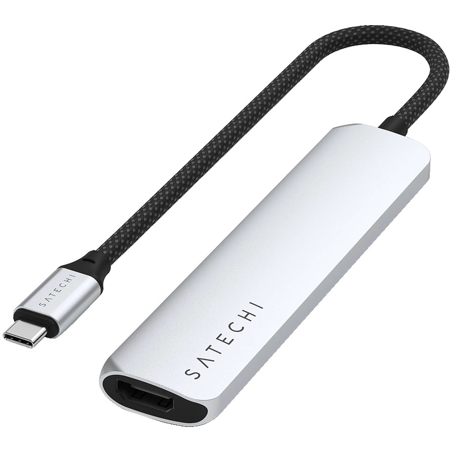 SATECHI 6-in-1 USB-C Slim Multiport Adapter (Silver)