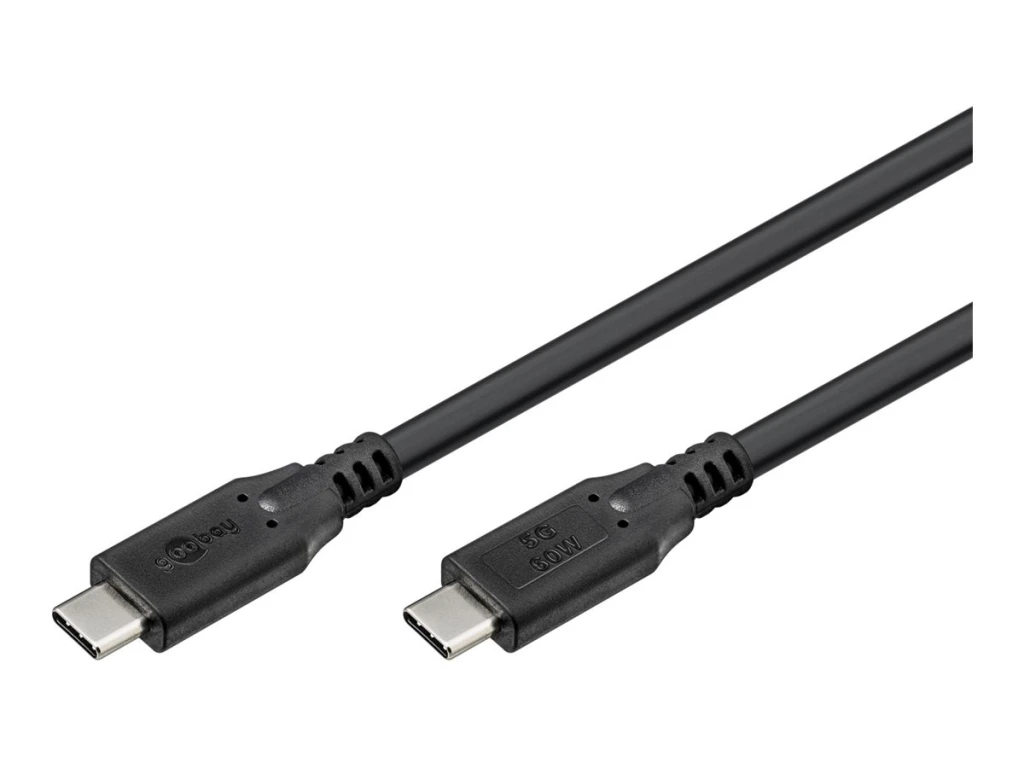 Goobay USB-C™ Cable, USB 3.2, 60 W, 5 Gbit/s, Power Delivery, 1.5 m, Black | Goobay