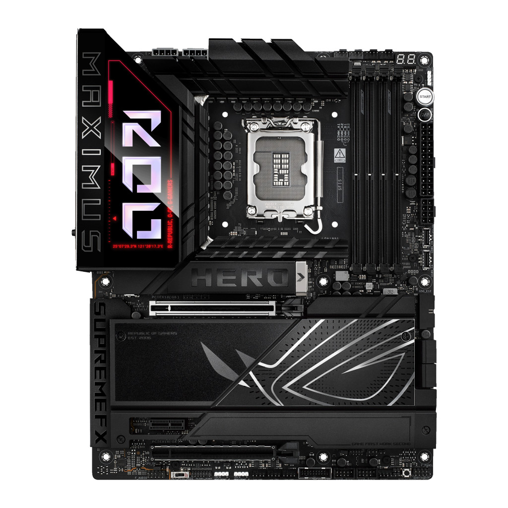 Asus ROG MAXIMUS Z890 HERO | Processor family Intel | Processor socket LGA1851 | DDR5 | Supported hard disk drive interfaces M.2, SATA | Number of SATA connectors 4