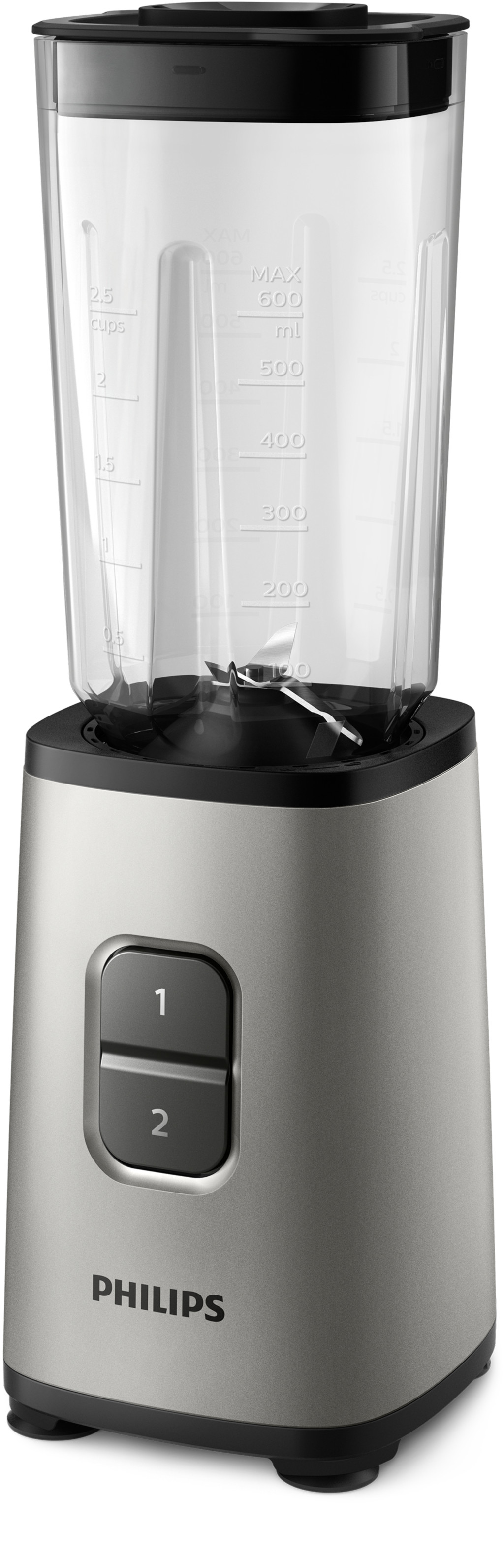 Philips Mini Blender | HR2604/80 Daily Collection | Tabletop | 350 W | Jar material Plastic/Glass | Jar capacity 0.6+0.6 L | Ice crushing | Pearl metal