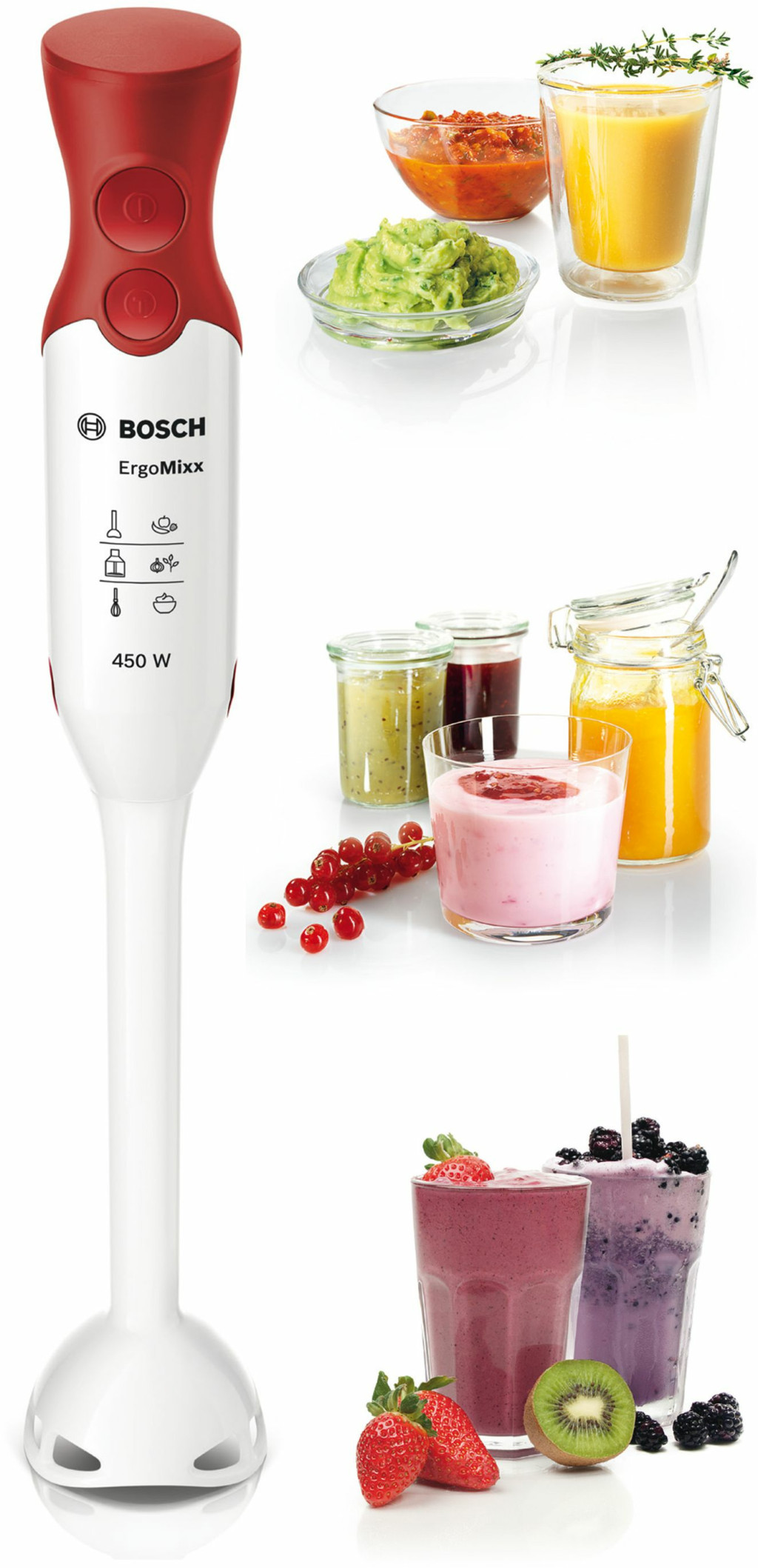 Bosch | Hand Blender | MSM64010 ErgoMixx | Hand Blender | 450 W | Number of speeds 2 | Turbo mode | White