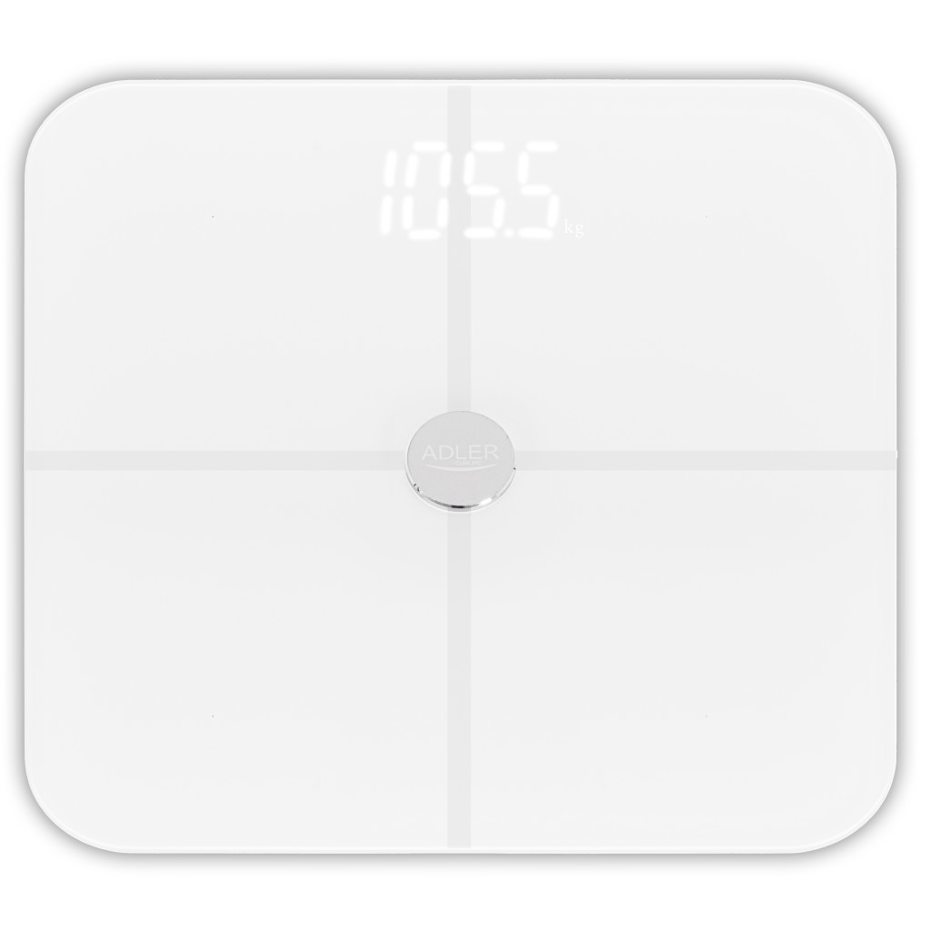 Adler Smart Bathroom Scale | AD 8187 | Maximum weight (capacity) 180 kg | Accuracy 100 g | Body Mass Index (BMI) measuring | White