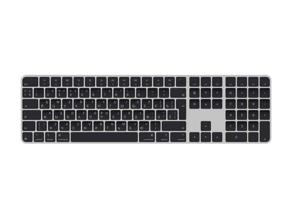 Apple Magic Keyboard with Touch ID and Numeric Keypad | Keyboard | Wireless | Russian | Bluetooth | Black
