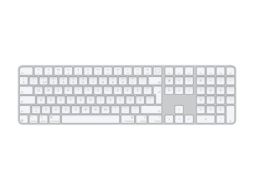 Apple Magic Keyboard with Touch ID and Numeric Keypad | Keyboard | Wireless | Swedish | White
