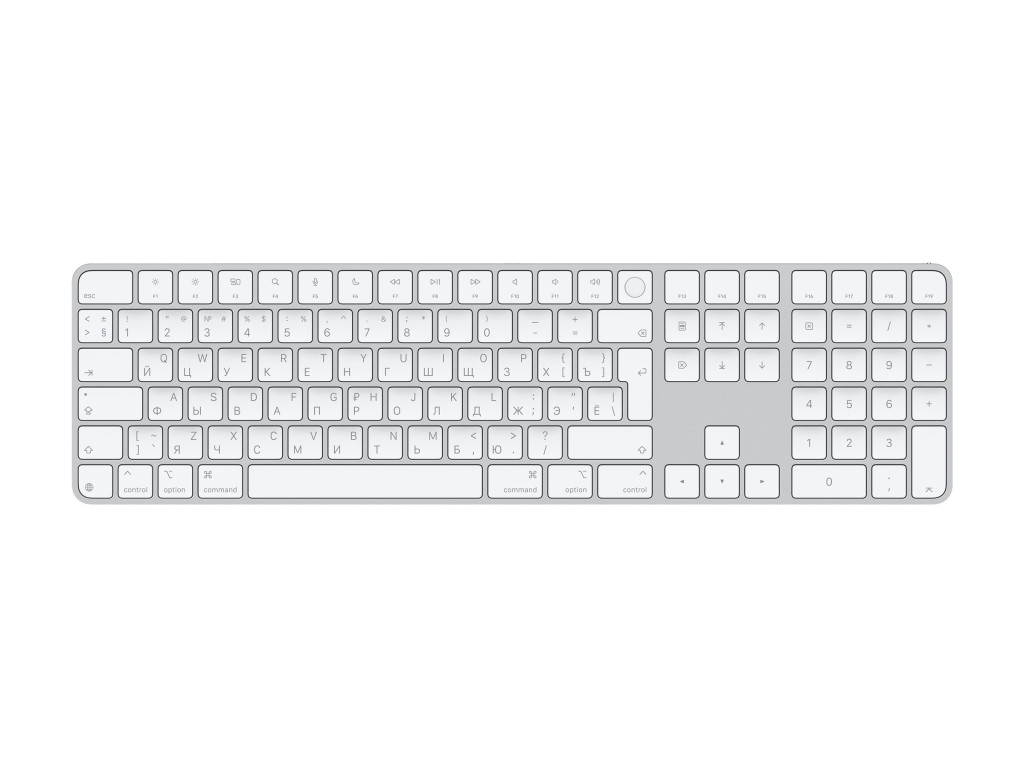 Apple Magic Keyboard with Touch ID and Numeric Keypad | Keyboard | Wireless | Russian | White