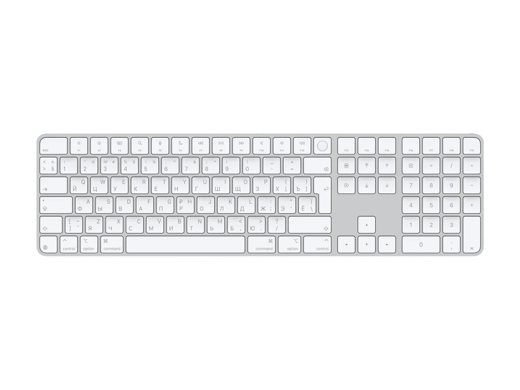 Apple Magic Keyboard with Touch ID and Numeric Keypad | Keyboard | Wireless | Russian | White